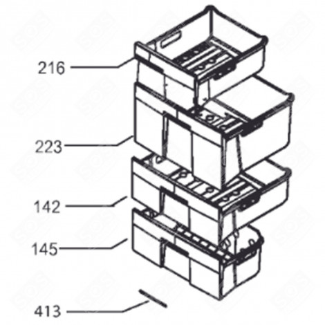 UPPER BASKET REFRIGERATOR, FREEZER - 46X5361