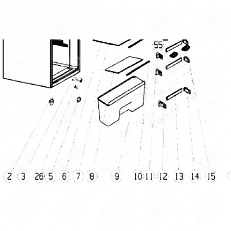 DOOR (REFERENCE 37) REFRIGERATOR, FREEZER - 693F25