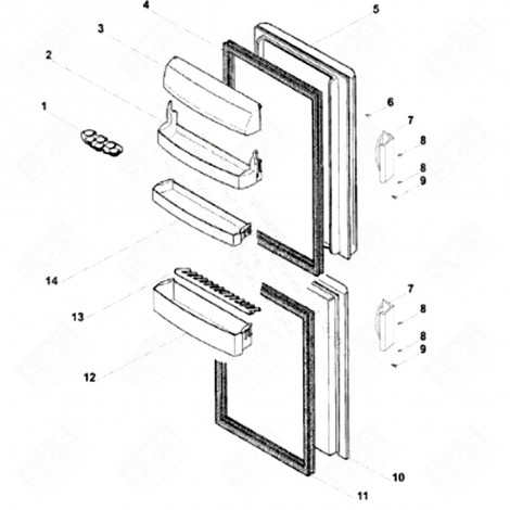BOTTLE SHELF (REFERENCE 12) REFRIGERATOR, FREEZER - 15268