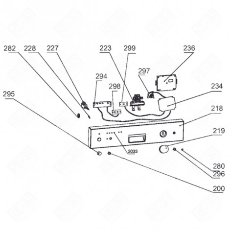 ELECTRONIC BOARD, DISPLAY MODULE (REFERENCE 294) DISHWASHER - AS6011187 
