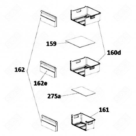 LOWER BASKET (CODE 161) REFRIGERATOR, FREEZER - 49043972