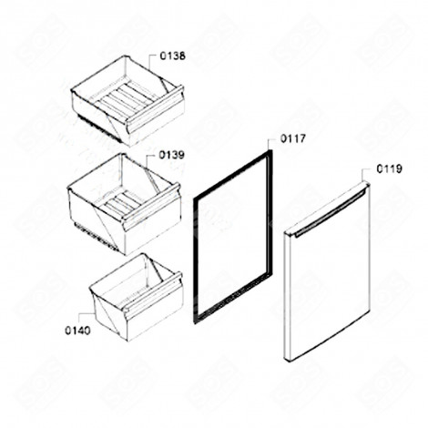 DRAWER (REFERENCE 138) ORIGINAL 403X383X161 MM REFRIGERATOR, FREEZER - 00778619