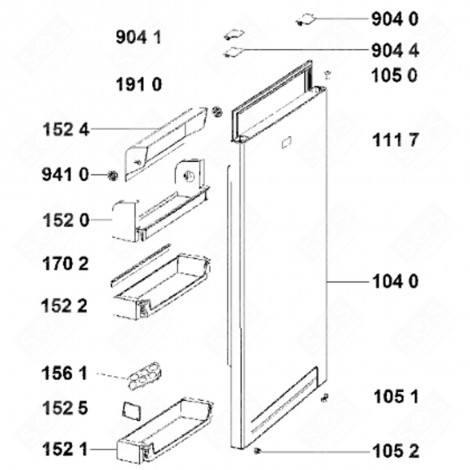 JOINT DE PORTE RÉFRIGÉRATEUR REFRIGERATOR, FREEZER - C00536743