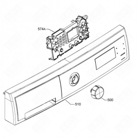 CONTROL PANEL + HANDLE (MARK 510) ORIGINAL TUMBLE DRYER - 1368111108