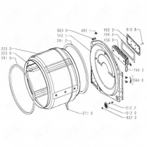 REAR AIR CONVEYOR (MARK 743 1) TUMBLE DRYER - 481253048253