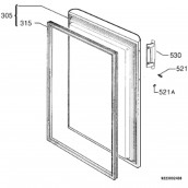 Cover of handle fixings (reference 521)