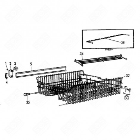 BASKET LOCK (MARKER 4) REFRIGERATOR, FREEZER - 1501363004