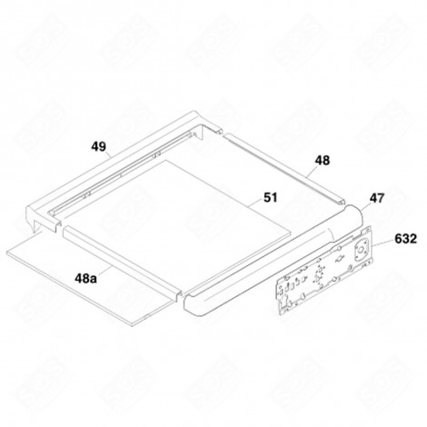 RIGHT TOP FITTING (REFERENCE NO. 48) WASHING MACHINES - 91601685