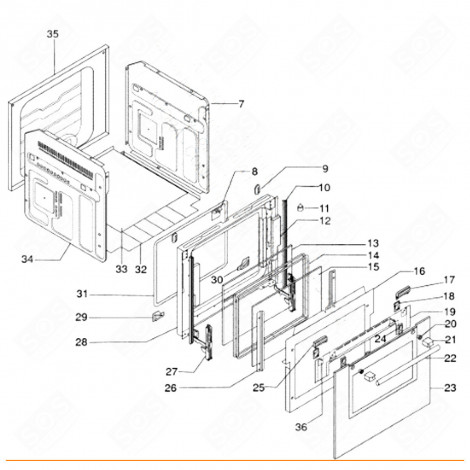 LEFT DOOR LATCH (REFERENCE 25) GAS / ELECTRIC OVENS - C00099882