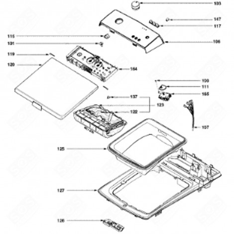 TOP OF CLADDING (REFERENCE 127) WASHING MACHINES - 52X2823