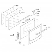 Oven door panel, white (mark 328)