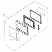 Complete microwave door without handle