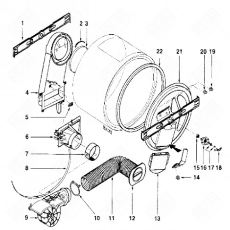 ASSEMBLED DOOR (MARK 1) TUMBLE DRYER - 57X0895
