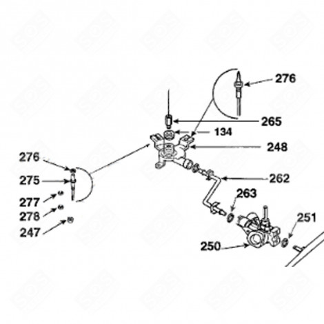 STANDARD TAP (REFERENCE 250) ELECTRIC / GAS HOBS - 76X5287
