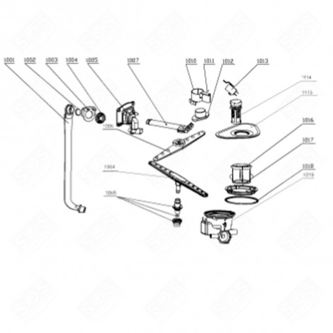 BRAS DE LAVAGE DISHWASHER - 17646