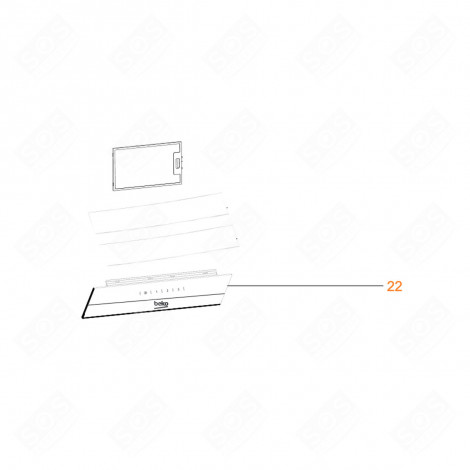 GLASS CONTROL PANEL REF. 22 EXTRACTOR HOOD - 9197060062