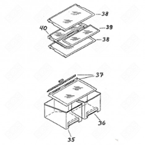 PLASTIC SHELF (MARK 312) REFRIGERATOR, FREEZER - 45X8076