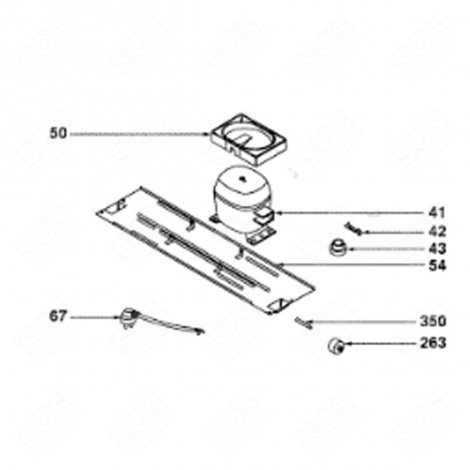 WHEEL AXLE (MARK 350) REFRIGERATOR, FREEZER - 45X8257