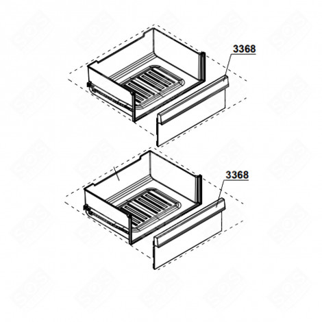 VEGETABLE COMPARTMENT FRONT (MARK 3368) REFRIGERATOR, FREEZER - 4666110100