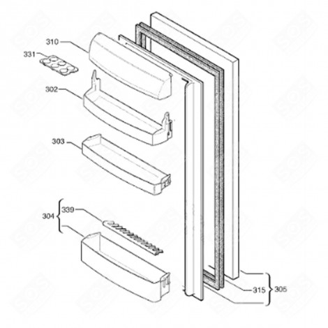 GLASS SHELF (REF. NO. 349) REFRIGERATOR, FREEZER - 46X5726