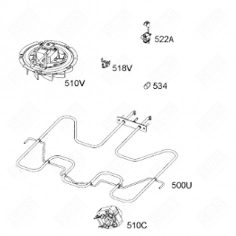THERMOSTAT 160° (REFERENCE 518V) GAS / ELECTRIC OVENS - 3302081074