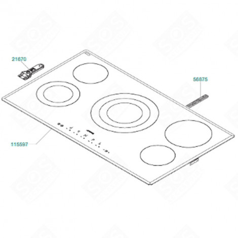 Original glass ceramic plate SMEG 695617274