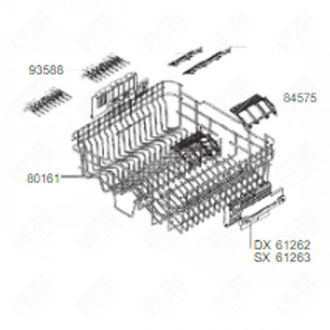 UPPER BASKET (REFERENCE NUMBER 80161) DISHWASHER - 691410698