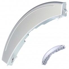 Grey metal door handle with pins (original)