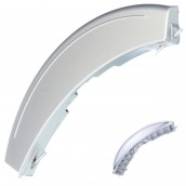 Grey metal door handle with pins (original)