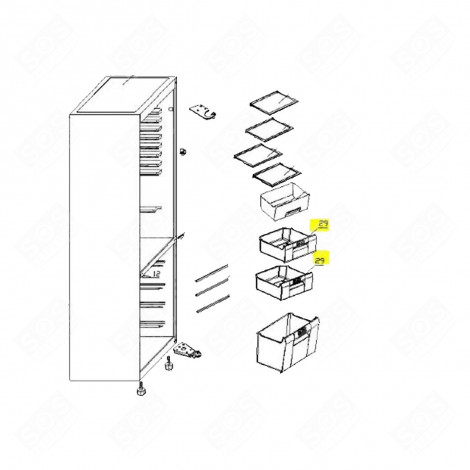 UPPER DRAWER OR CENTRAL REFRIGERATOR, FREEZER - 578C13