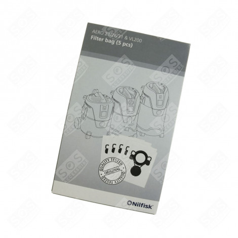 BOITE DE 5 SACS POLYESTER D'OR VACUUM CLEANER  - 302002404, 107419590