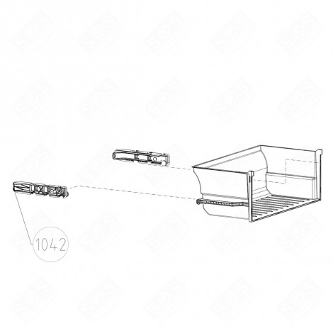 VEGETABLE DRAWER RAIL (MARK 1042) REFRIGERATOR, FREEZER - 4942630400