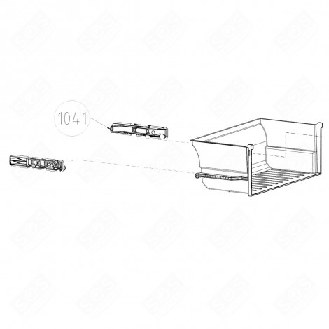 VEGETABLE DRAWER RAIL (MARK 1041) REFRIGERATOR, FREEZER - 4942630300