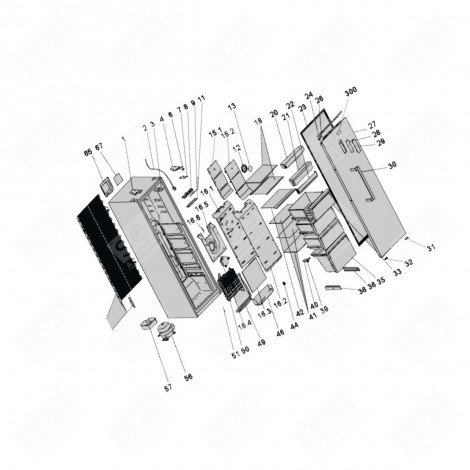 STAINLESS STEEL HANDLE WITH REFERENCE 30 REFRIGERATOR, FREEZER - 1057492, 53041604