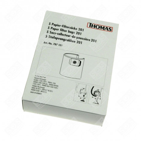 BOX OF 5 PAPER BAGS VACUUM CLEANER  - 787101