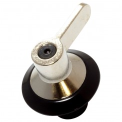 Black/stainless steel control button