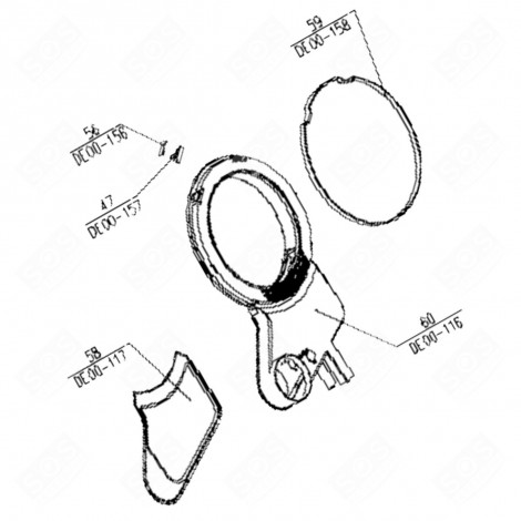 FRICTION PAD REFERENCE 56 TUMBLE DRYER - 301213000801, 301213000801