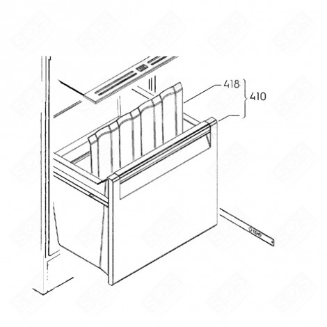 VEGETABLE DRAWER (REFERENCE 410) ORIGINAL REFRIGERATOR, FREEZER - 2265426243