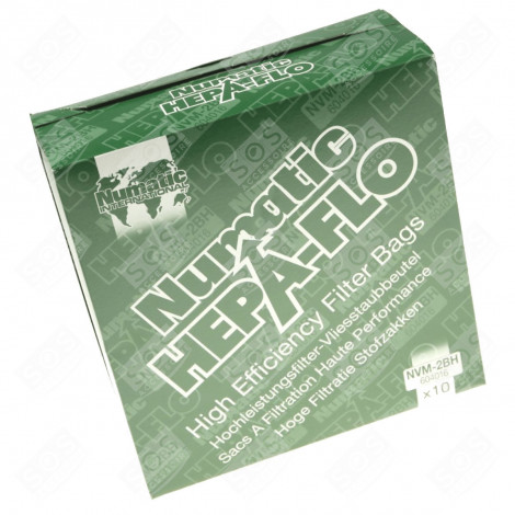 BOX OF 10 HEPA FLO 15 LITER BAGS VACUUM CLEANER  - 604016