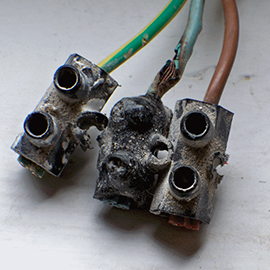 Wires or connectors have melted
