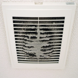 The exhaust duct is obstructed