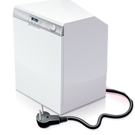 The dishwasher door is constantly closed