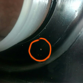 The tub has a hole in it