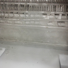 The evaporator is frozen