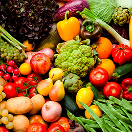Fruits and vegetables left uncovered